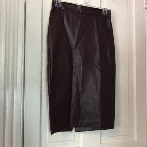 Purple leather skirt